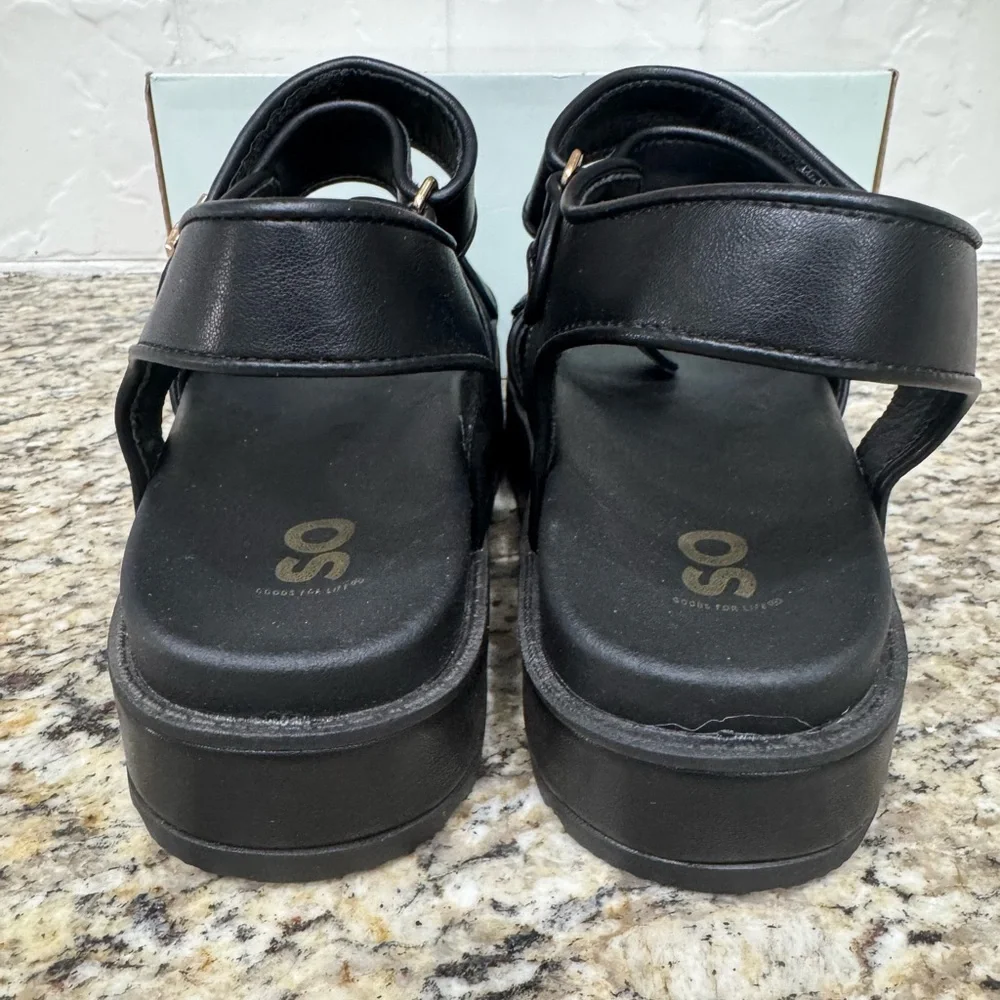 SO Black Y2K Platform Sandals with Gold Buckle - Picture 3 of 5